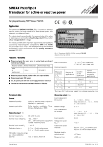 Power Transducer SINEAX P530