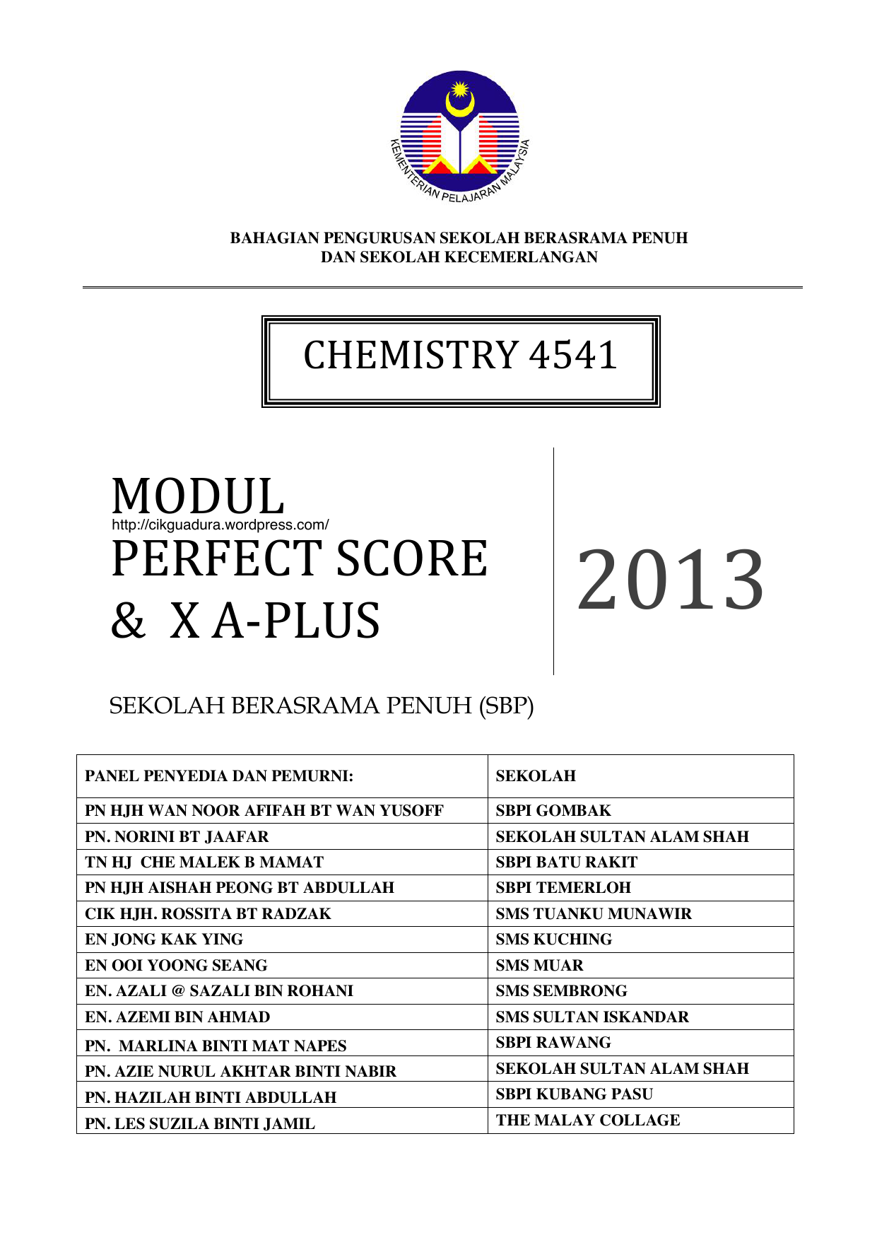 173636576 Modul Perfect Score Sbp Chemistry Spm 2013