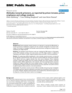 Attitudes towards prisoners, as reported by prison inmates, prison employees and college students