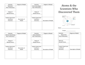 Atomic Models & Scientists Worksheet