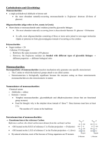 BIOC2600 Study Guide - Carbohydrates and Glycobiology