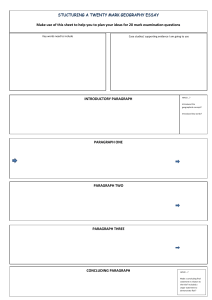 Help sheet for essay planning