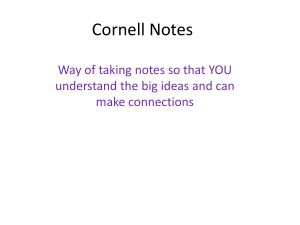 Cornell Notes and example