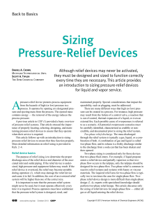Sizing pressure relief device
