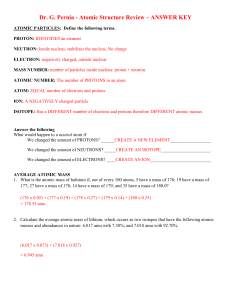 Atomic Structure Review KEY