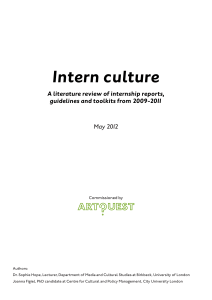 Intern Culture: A literature review of internship reports, guidelines and toolkits from 2009-2011