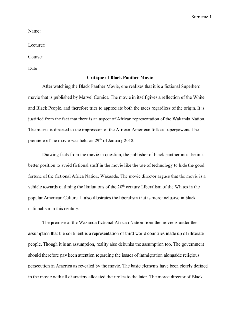 black panther film review essay