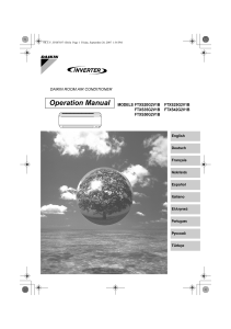 DAIKIN ROOM AIR CONDITIONER FTXS-G Operation Manual