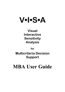 V.I.S.A manual for MCDA