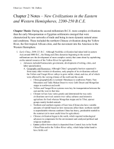 Chapter 2 Notes(New Civilizations in the Eastern and Western Hemispheres, 2200-250 B.C.E)