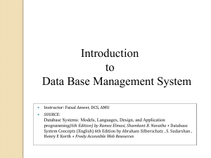 Introduction to DBMS