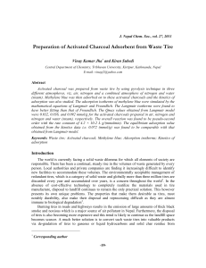 Preparation of Activated Carbon adsorbents from Waste Tyre