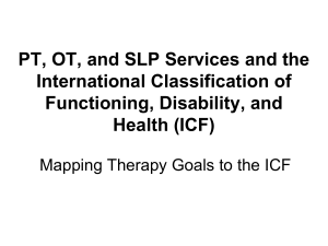 Mapping Therapy Goals ICF