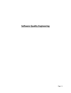 Software Quality Engineering CS611 Handouts