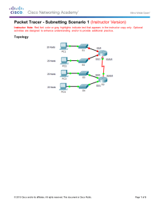 Packet Tracer -Subnetting Scenario 1 Ins
