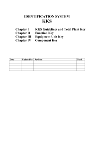 IDENTIFICATION SYSTEM KKS Chapter I KKS