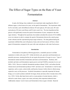 The Effect of Sugar Types on the Rate of Yeast Fermentation