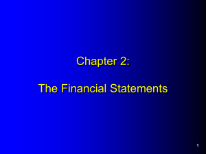 Chapter 2 The Financial Statements Students