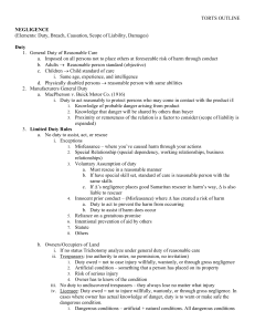 TORTS OUTLINE