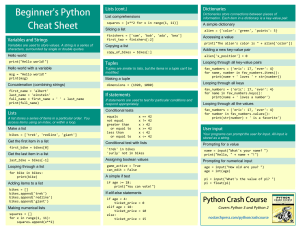 beginners python cheat sheet pcc all