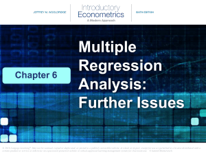 Multiple regression-further issues (1)