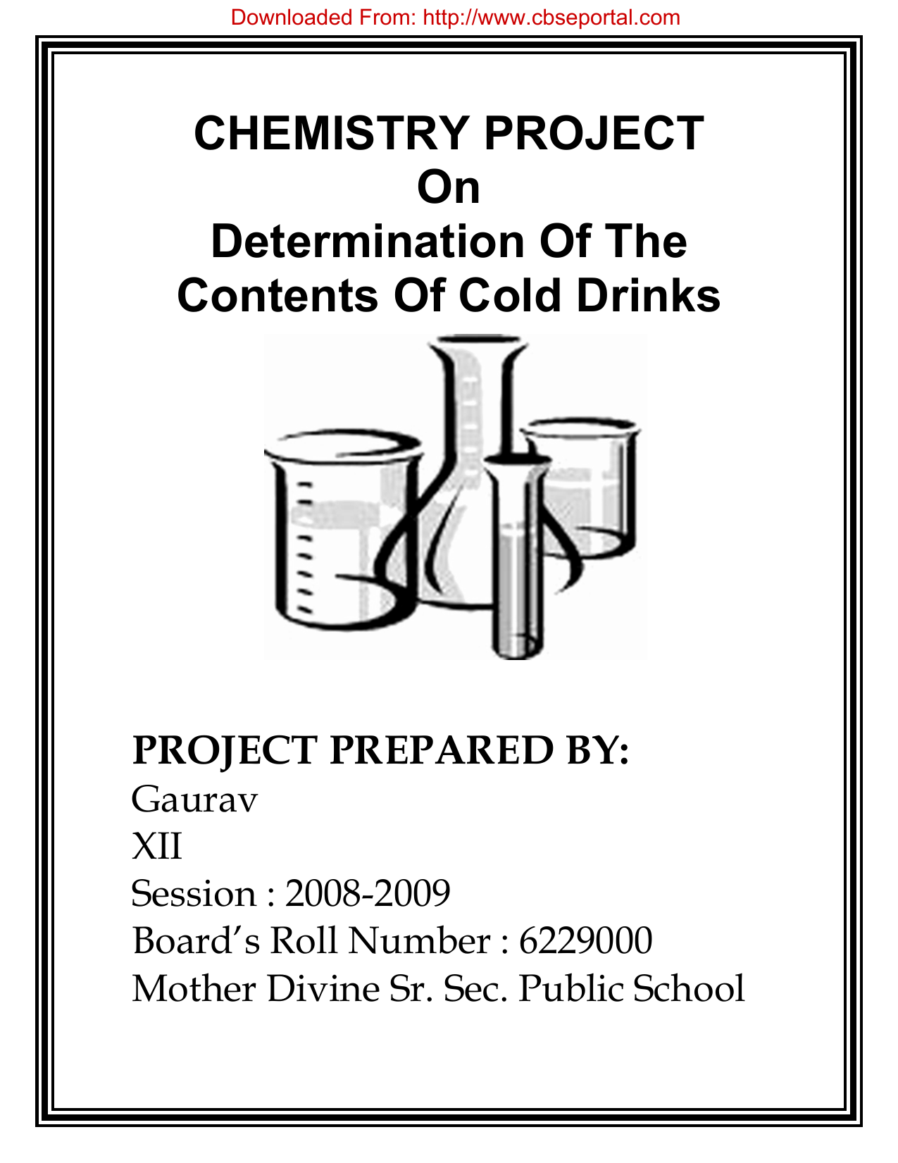 Chemistry Investigatory Project Determination Of Contents Of Cold De8