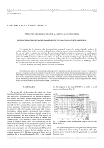 [Archives of Metallurgy and Materials] Premature Cracking of Dies for Aluminium Alloy Die-Casting