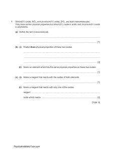 Chemistry Exam Paper: Macromolecules, Oxides, Acids, Salts