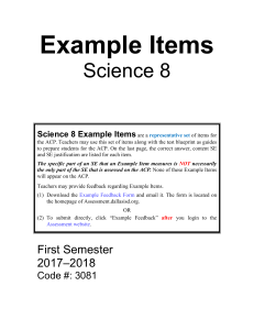 Science 8 Test Review