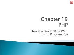 Chapter 19 PHP Internet & WWW