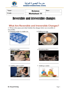 reversible and irreversible changes