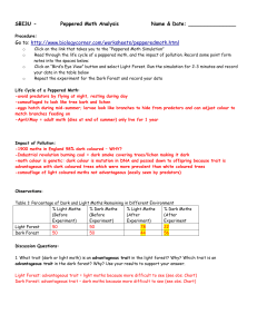 Peppered Moth Simulation Worksheet Answers