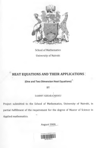 Njogu Heat Equations And Their Applications (One And Two Dimension Heat Equations)