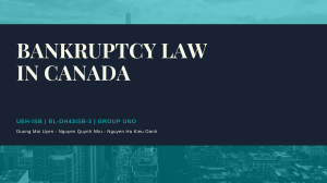 BANKRUPTCY LAW IN CANADA