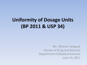 Uniformity of Dosage Units (BP 2011-USP 34)