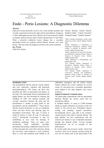 Endo - Perio Lesions A Diagnostic Dilemma