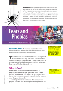 Fears and Phobias Article