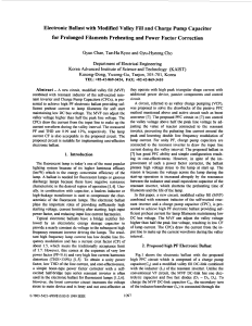 [1999]Electronic Ballast with Modified Valley Fill and Charge Pump Capacitor for Prolonged Filaments Preheating and Power Factor Correction