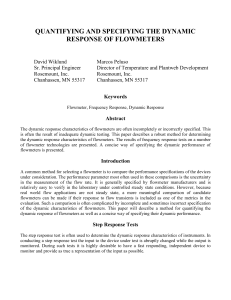 Flowmeter Dynamic Response: Quantification & Specification