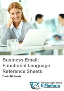 Business Email - Functional Language Reference Sheets