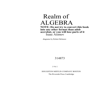 Realm of algebra