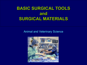 Basic Veterinary Sx tools and materials
