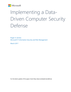 Data-Driven Computer Security Defense Whitepaperv.2.02