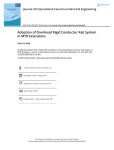 Adoption of Overhead Rigid Conductor Rail System in MTR Extensions