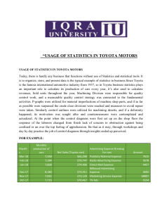 USES OF STATISTICS IN TOYOTA MOTORS