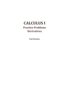 Calculus Derivatives Problems