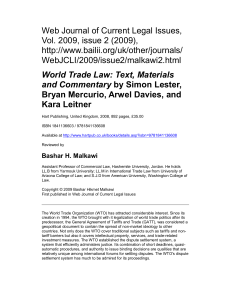 Book Review of World Trade Law