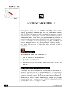MODULE -6A Notes Accounting Ratios -I