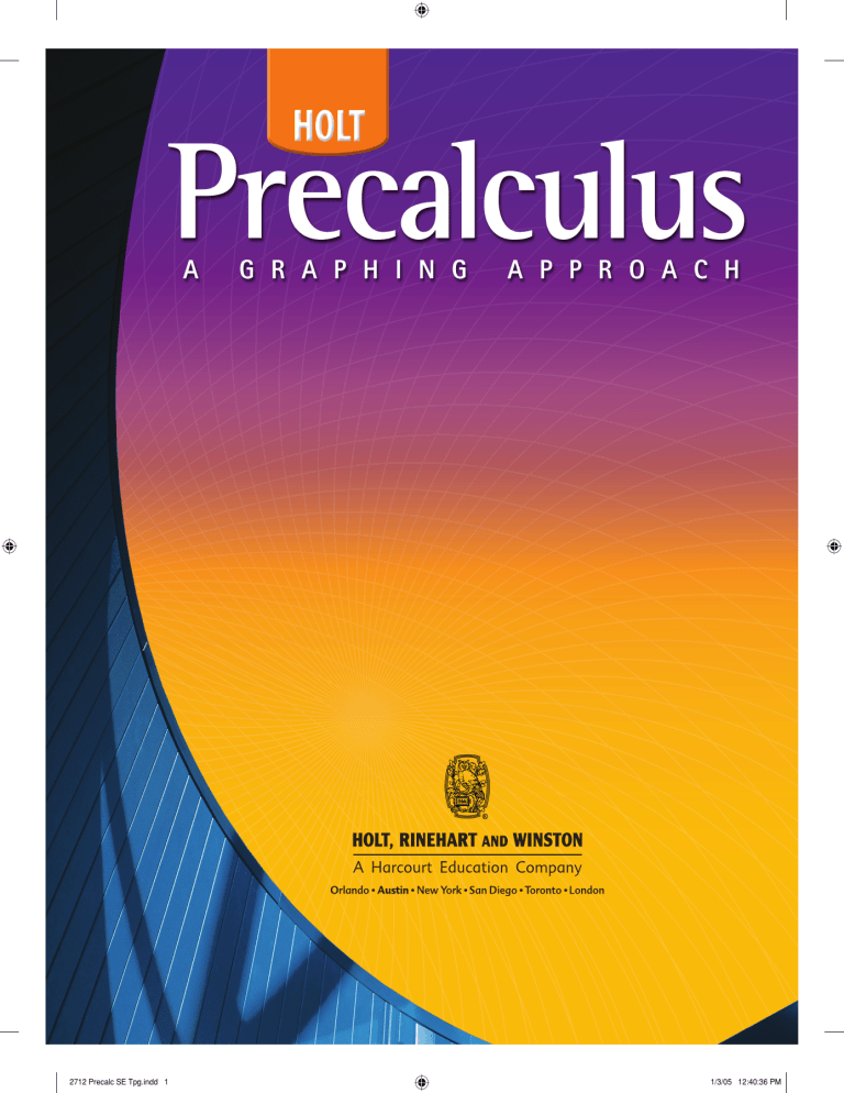 Precalculus Book