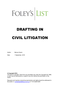 Drafting in Civil Litigation 